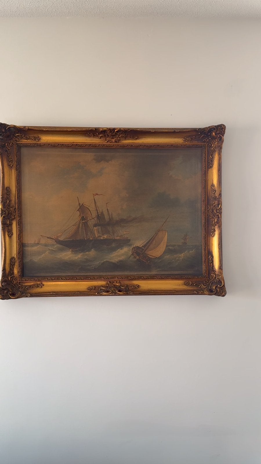Mooi schilderij  gesineerd, Antiek en Kunst, Ophalen