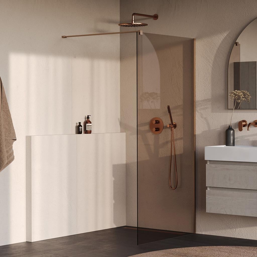 Douchewand inloopdouche Brauer 90x200, Doe-het-zelf en Verbouw, Sanitair, Nieuw, Douche, Glas, Koper, Ophalen of Verzenden