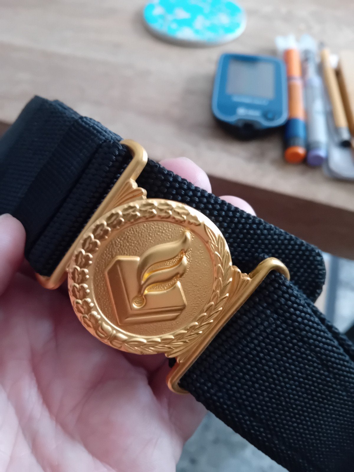 Verstelbare Riem met Gouden Logo Gesp, Zwart, Nieuw, Heupriem, Ophalen of Verzenden