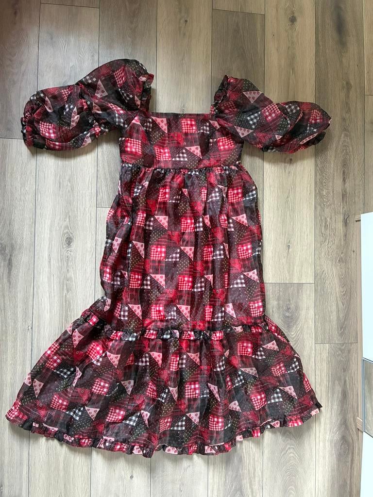 Schrimps organza offshoulder zomer jurk UK12 past M Wow!, Kleding | Dames, Jurken, Nieuw, Maat 38/40 (M), Rood, Onder de knie