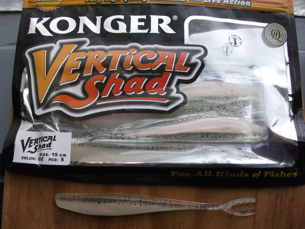 5 stuks Konger Vertical shad / roofvis shads / kunstas shads, Watersport en Boten, Ophalen of Verzenden, Nieuw, Overige typen