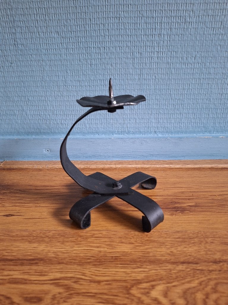Robuuste Kandelaar, Gebruikt, Zwart, Ophalen of Verzenden, Metaal