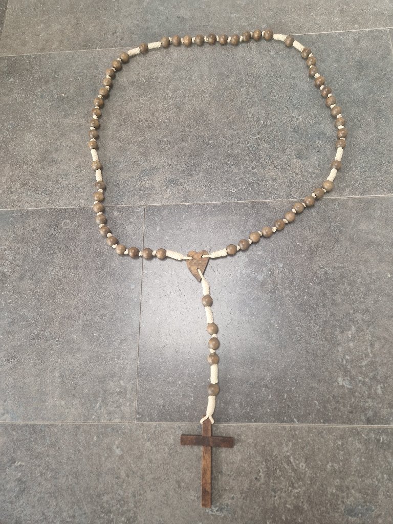 grote houten rozenkrans, Verzamelen, Religie, Ophalen of Verzenden, Zo goed als nieuw, Sieraad, Christendom | Katholiek
