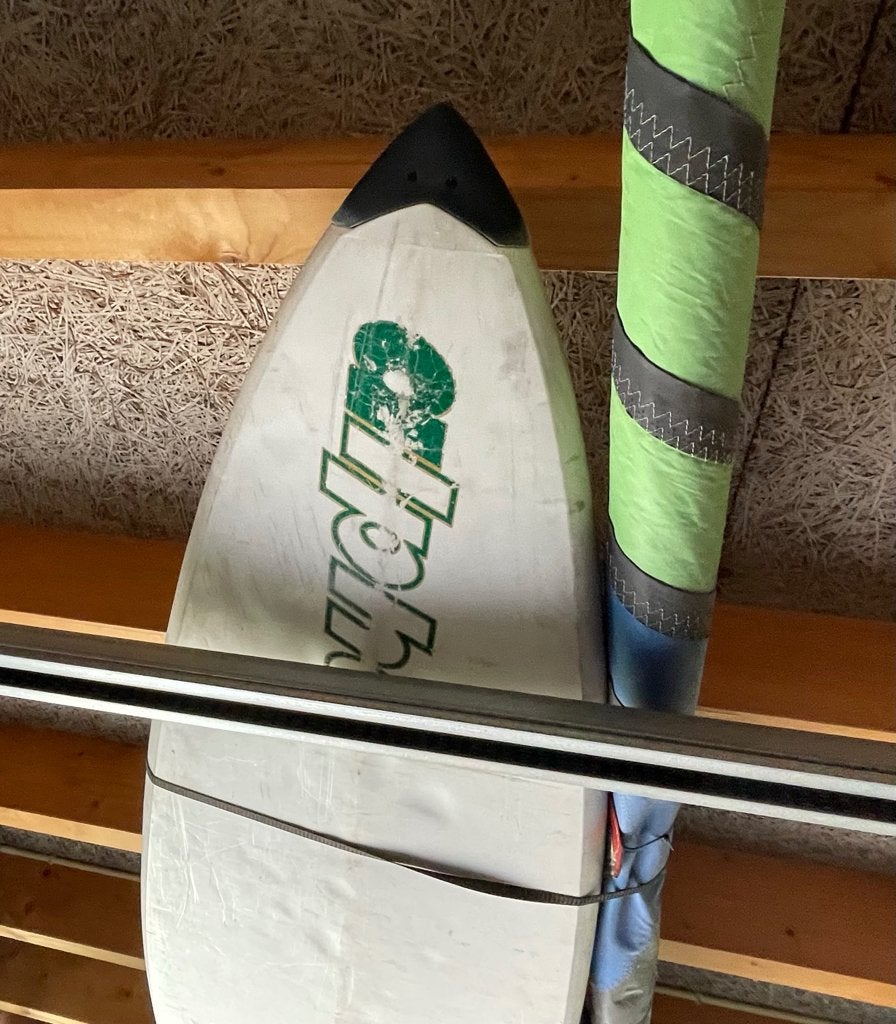 Gratis af te halen: windsurfboard Alpha Inspiration (1982), Watersport en Boten, Windsurfen, Gebruikt, 3.5 tot 5 m², Met mast
