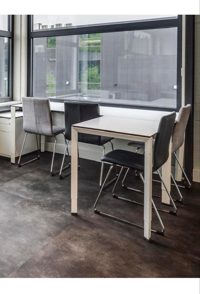 6x Bureau en Hoekbureau 900x1800 - Wit/Grijs, Ophalen, Demontabel, Gebruikt, Spaanplaat of MDF