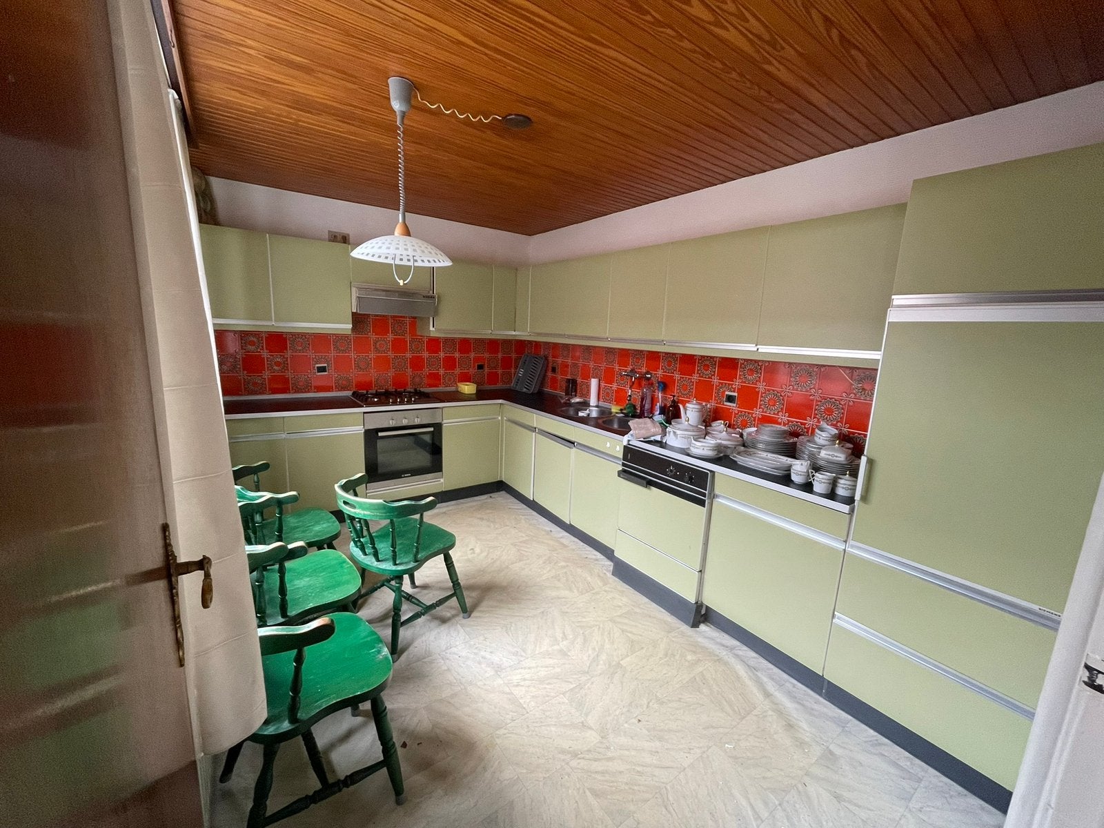 Vintage/Retro keuken groen, Ophalen, Gebruikt, Hoekkeuken