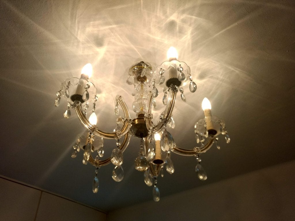 Kristallen kroonluchter., Huis en Inrichting, Ophalen, Gebruikt, Glas, Klassiek