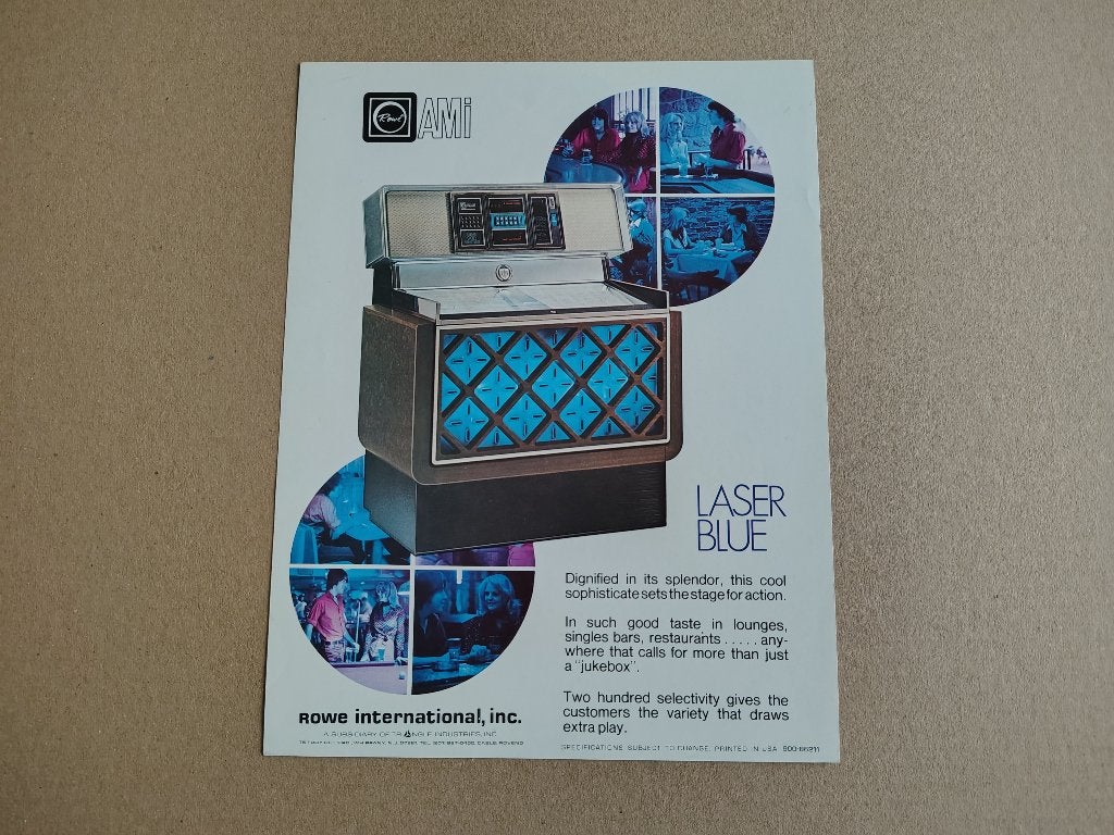 Flyer: Rowe-AMi R-81 Laser Blue (1977) jukebox, Ophalen of Verzenden, Gebruikt, 1950 tot 1960, Seeburg