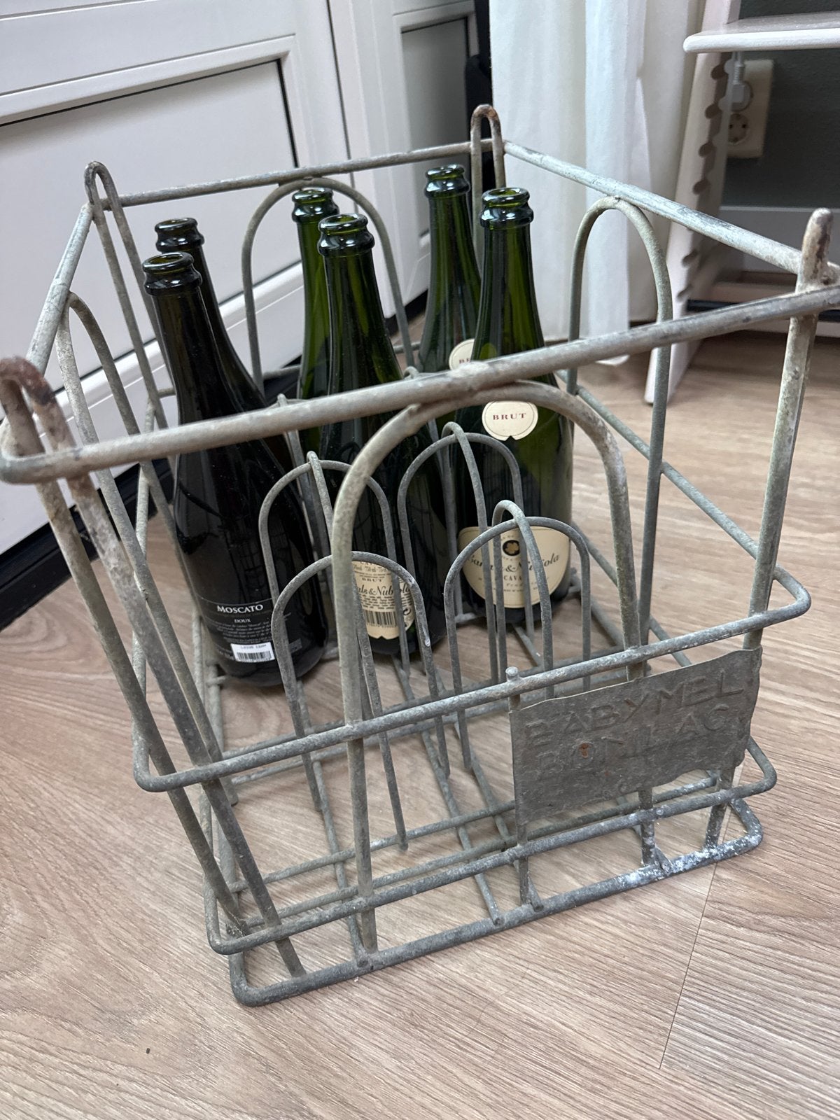 Vintage metalen flessenrek - Babymel Bonilac, Ophalen