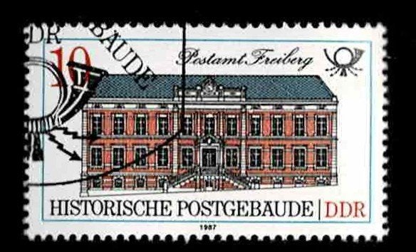 postzegel 2687 DDR postgebouw Freiberg, Postzegels en Munten, Postzegels | Europa | Duitsland, Ophalen of Verzenden, DDR, Gestempeld