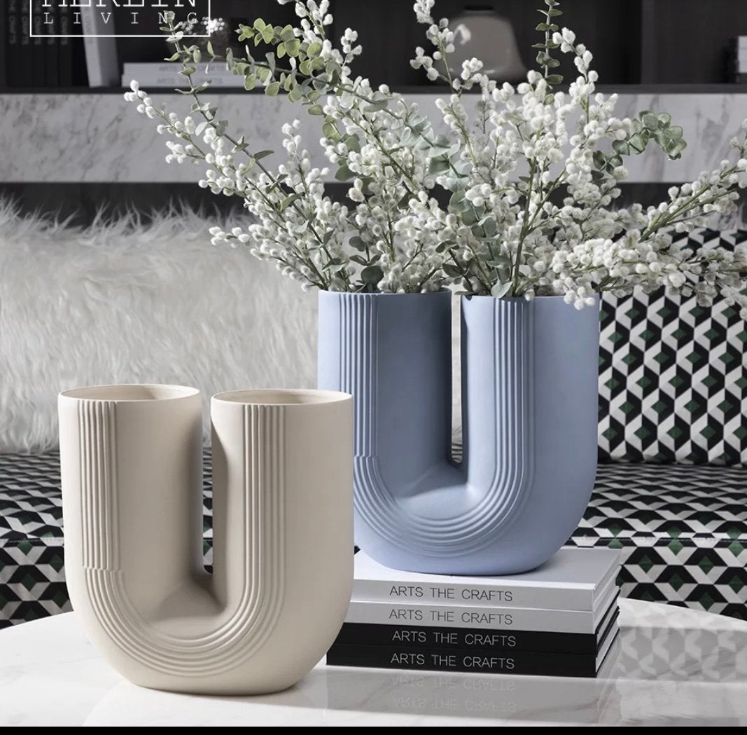 Luxe vaas- U-vorm- Porcelain- nieuw in doos, Ophalen of Verzenden, Nieuw