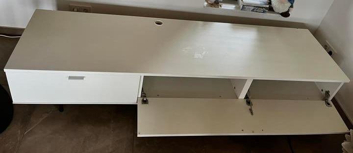 Mooi Interstar tv meubel, 203x54.5cm met lade en klep, Ophalen, Strak modern, Zo goed als nieuw, 200 cm of meer
