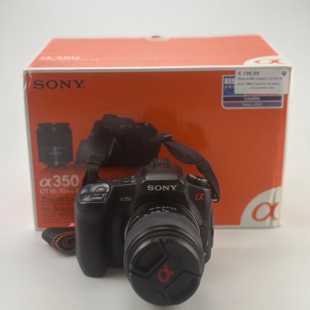 Sony A350 camera | DT18-70 lens | Met 2 accu's en lader, Audio, Tv en Foto, Fotocamera's Digitaal, Sony, Zo goed als nieuw, Support@sony.com