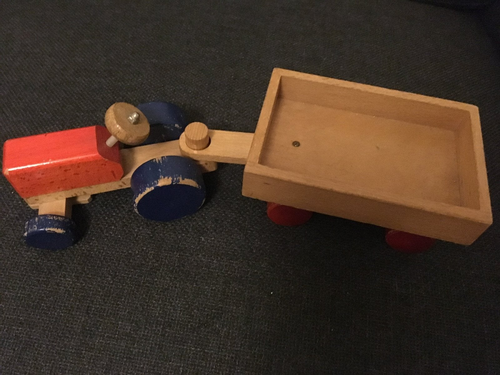Prachtige set houten tractor met aanhanger vintage retro, Ophalen of Verzenden, Zo goed als nieuw
