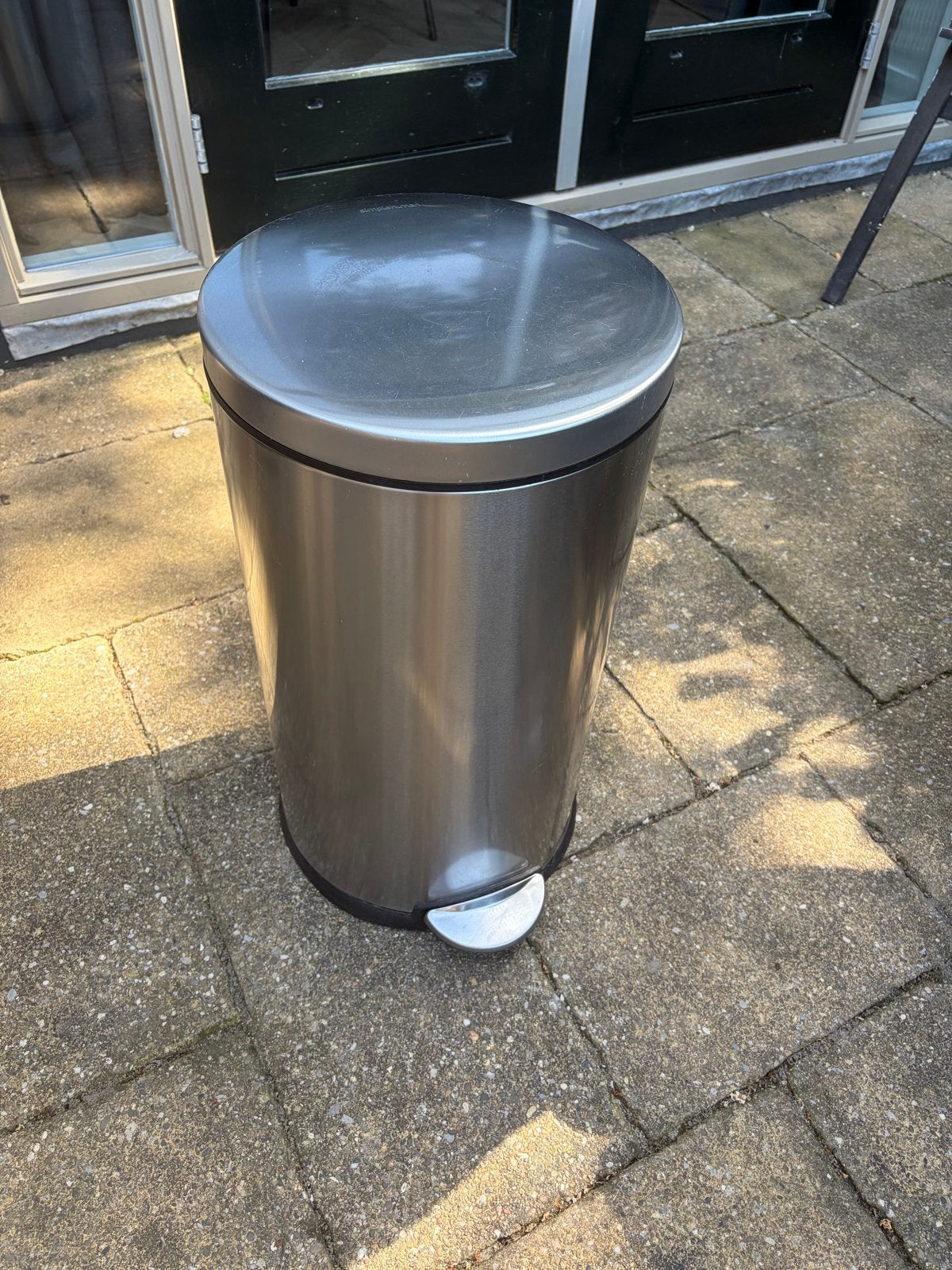 Grote Simplehuman prullenbak - RVS met pedaal, Gebruikt, Met pedaal, 40 liter of meer, Ophalen of Verzenden