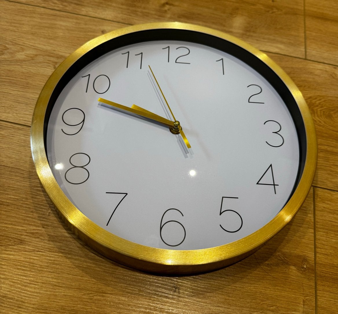 Klok, Huis en Inrichting, Woonaccessoires | Klokken, Ophalen, Goud, Wandklok, Analoog
