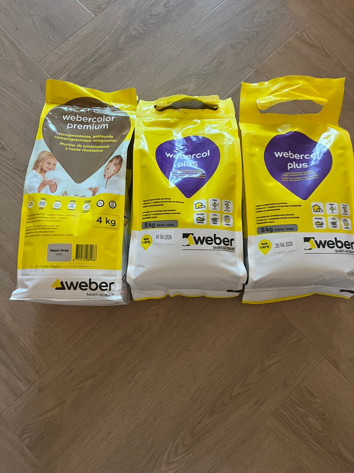 Webercol plus flexibele tegellijm plus voegmortel, Ophalen, Overige typen, Nieuw, Minder dan 20 cm