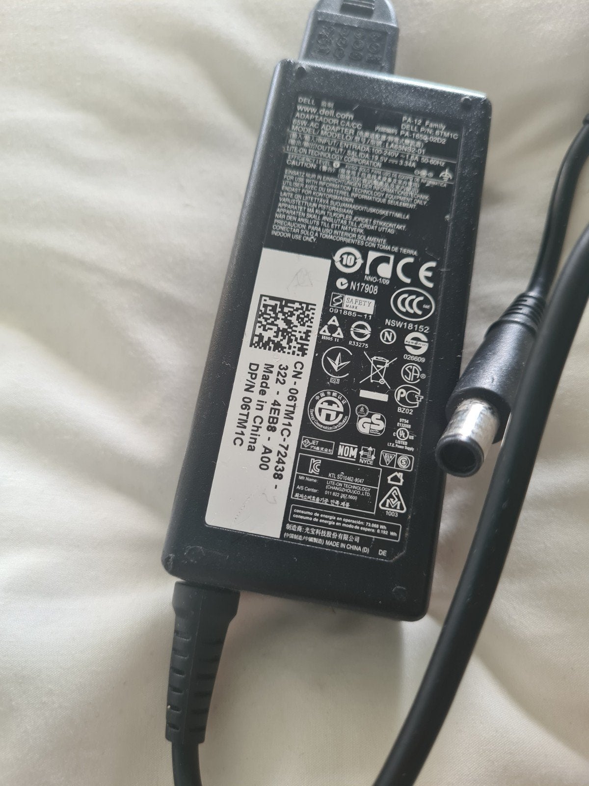 Dell PA-12 Family Oplader - 65W AC Adapter, Ophalen of Verzenden, Gebruikt, Dell
