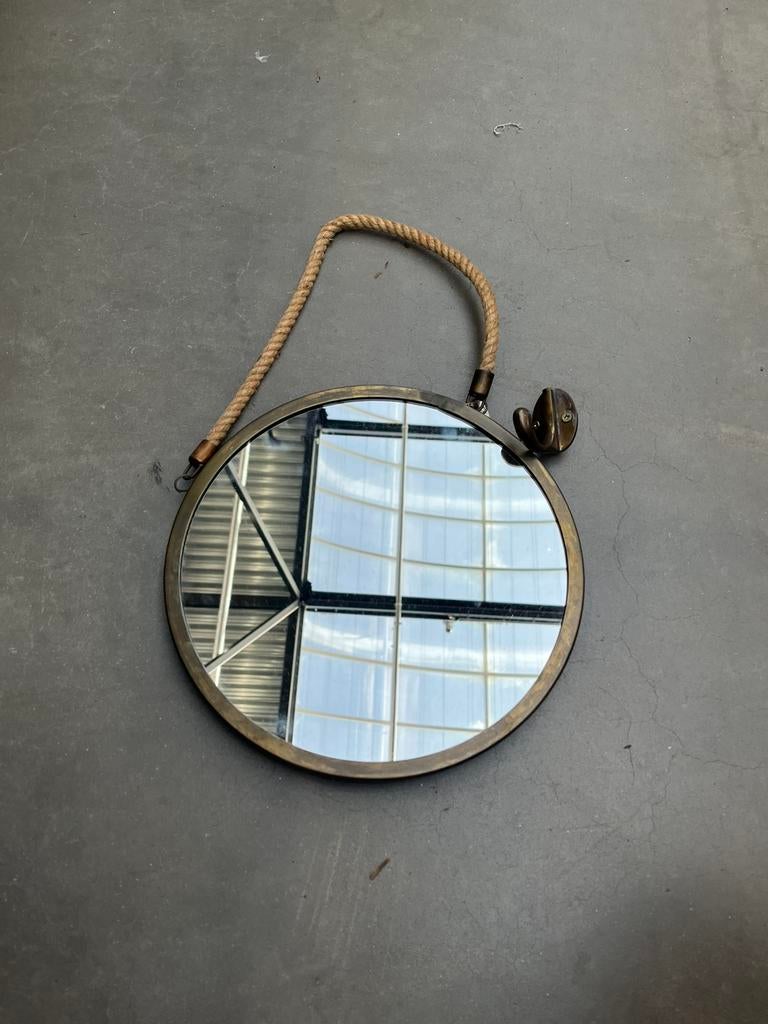 Riviera Maison spiegel, Ophalen, Minder dan 50 cm, Rond, Zo goed als nieuw