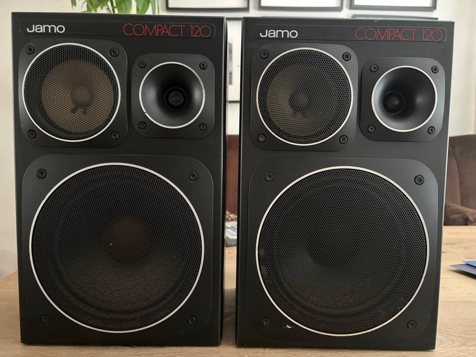 Jamo Compact 120 Speakers - Vintage Geluidskwaliteit, Audio, Tv en Foto, Luidsprekers, Ophalen, Gebruikt, 120 watt of meer, Front, Rear of Stereo speakers