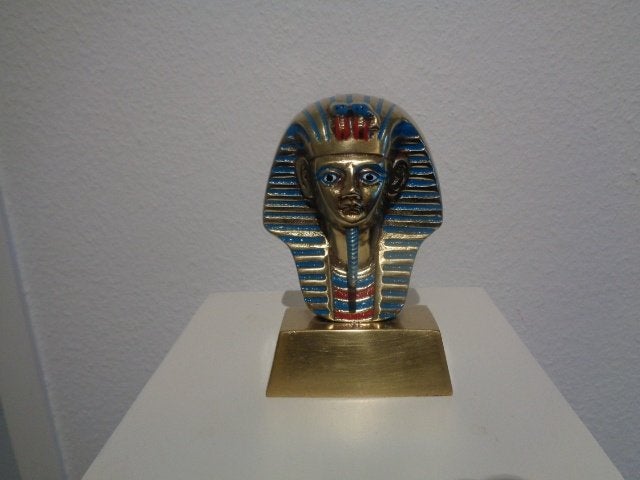 5825-30-2 : Koperen Toetanchamon 13.5 X 9 X 5 CM, Verzamelen, Beelden en Beeldjes, Ophalen of Verzenden, Zo goed als nieuw, Mens