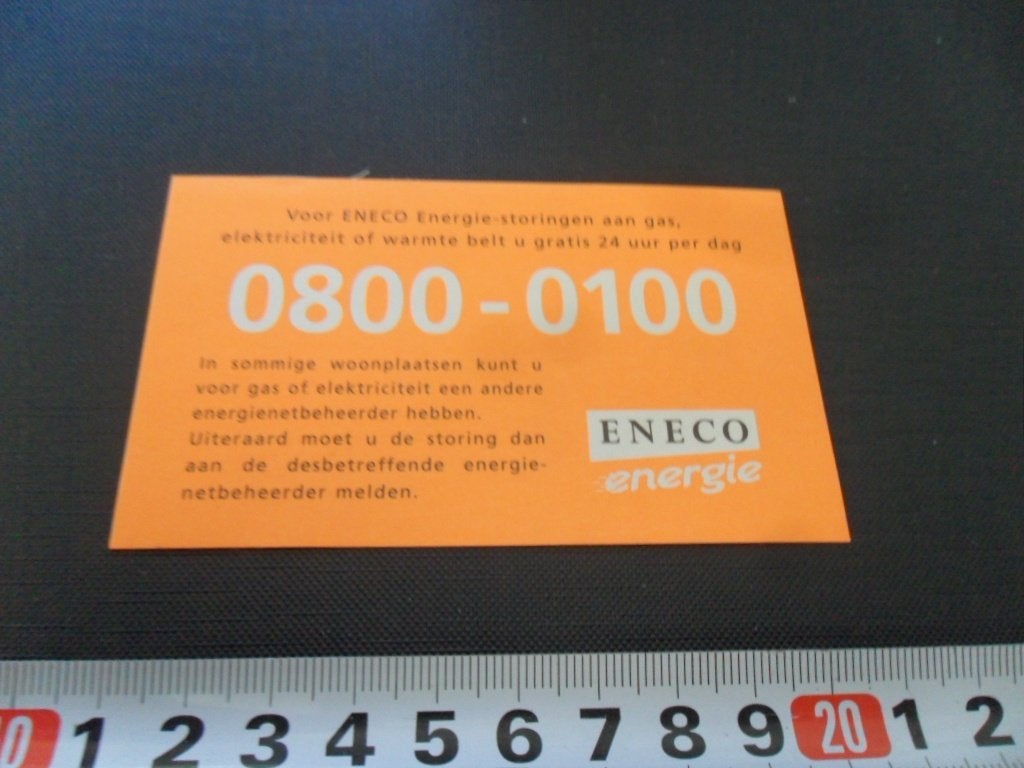 sticker ENECO energie storingen 0800-0100, Ophalen, Zo goed als nieuw