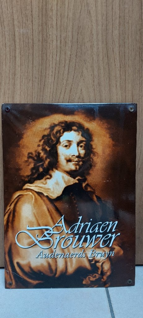 Prachtig authentiek emaillebord Adriaen Brouwer, Ophalen of Verzenden, Nieuw, Reclamebord, Plaat of Schild, Overige merken