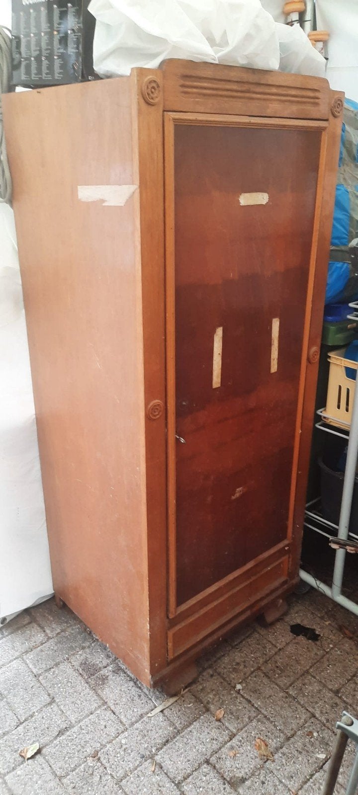 Antieke houten kast - Originele woonwagenkast, Antiek en Kunst, Ophalen