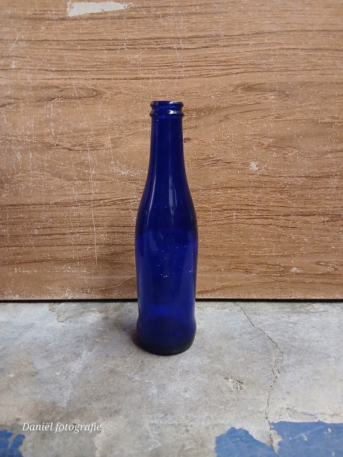 Vintage Kobaltblauwe Glazen Fles - Decoratief, Antiek en Kunst, Ophalen of Verzenden