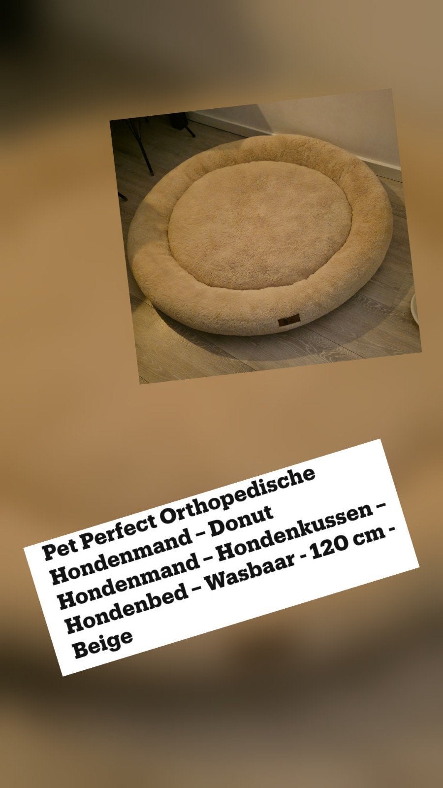 Orthopedisch hondenkussen. Donutmodel 120 cm., Ophalen, Zo goed als nieuw