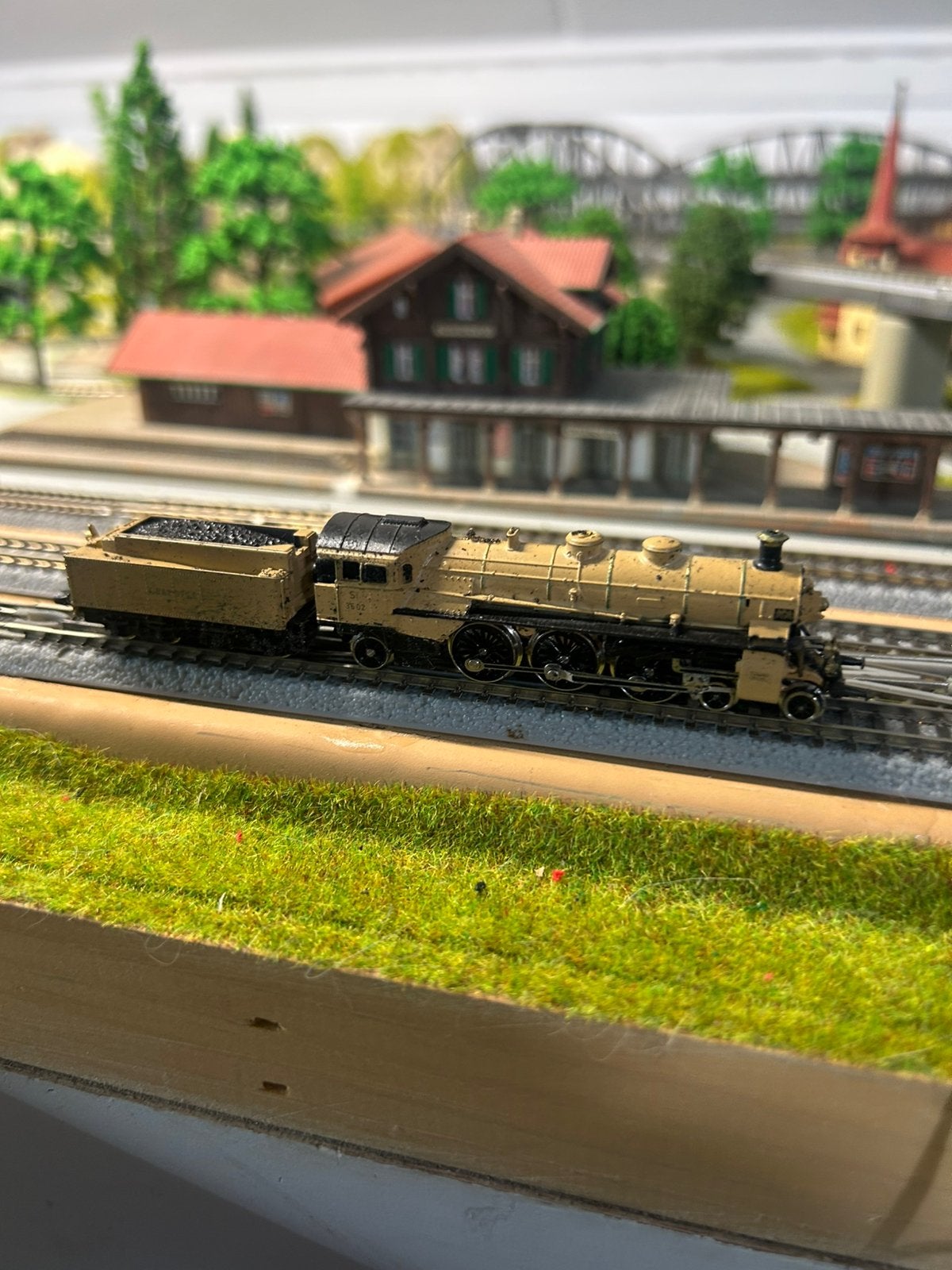 Marklin z spoor stoomlok met tender, Wisselstroom, Locomotief, Ophalen of Verzenden, Zo goed als nieuw