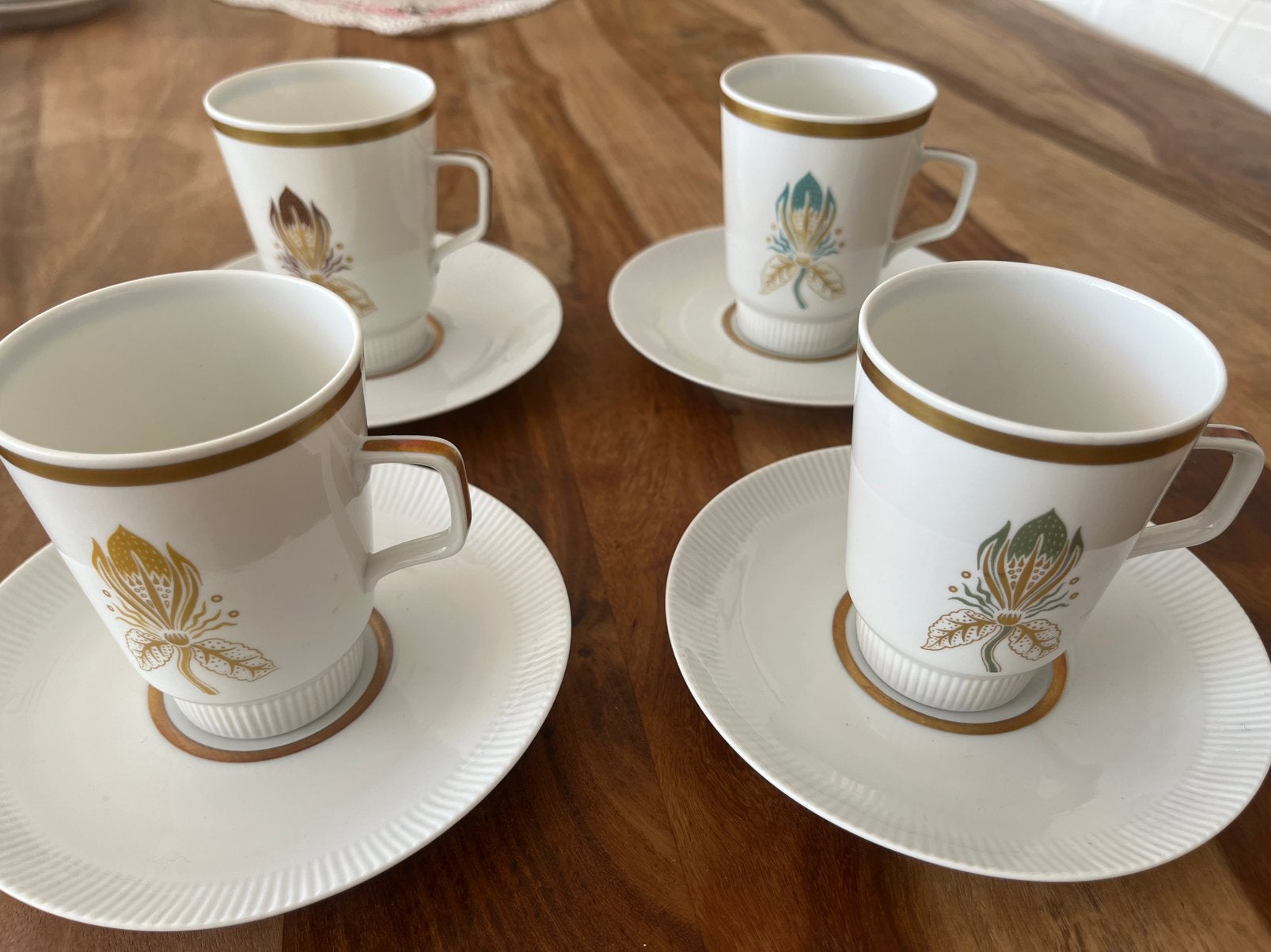 Vintage 4 Mosa Mastricht koffiekopjes & schotels- art deco, Ophalen of Verzenden