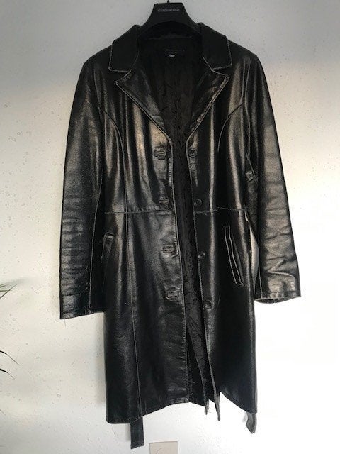 Vintage leren jas made in Italy maat S. ECHT LEER!, Blue Sand, Bruin, Ophalen of Verzenden, Zo goed als nieuw