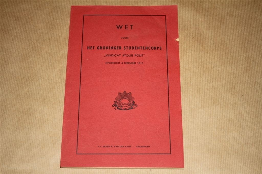 Wet voor het Groninger Studentencorps Vindicat - 1950, Ophalen of Verzenden, Gelezen