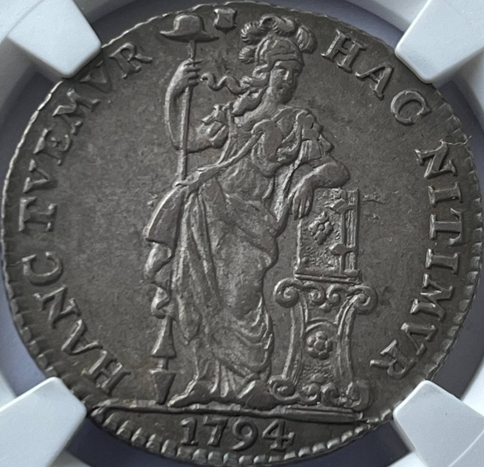 Utrecht schitterende zilveren gulden 1794 NGC AU55, Postzegels en Munten, Munten | Nederland, 1 gulden, Vóór koninkrijk, Zilver