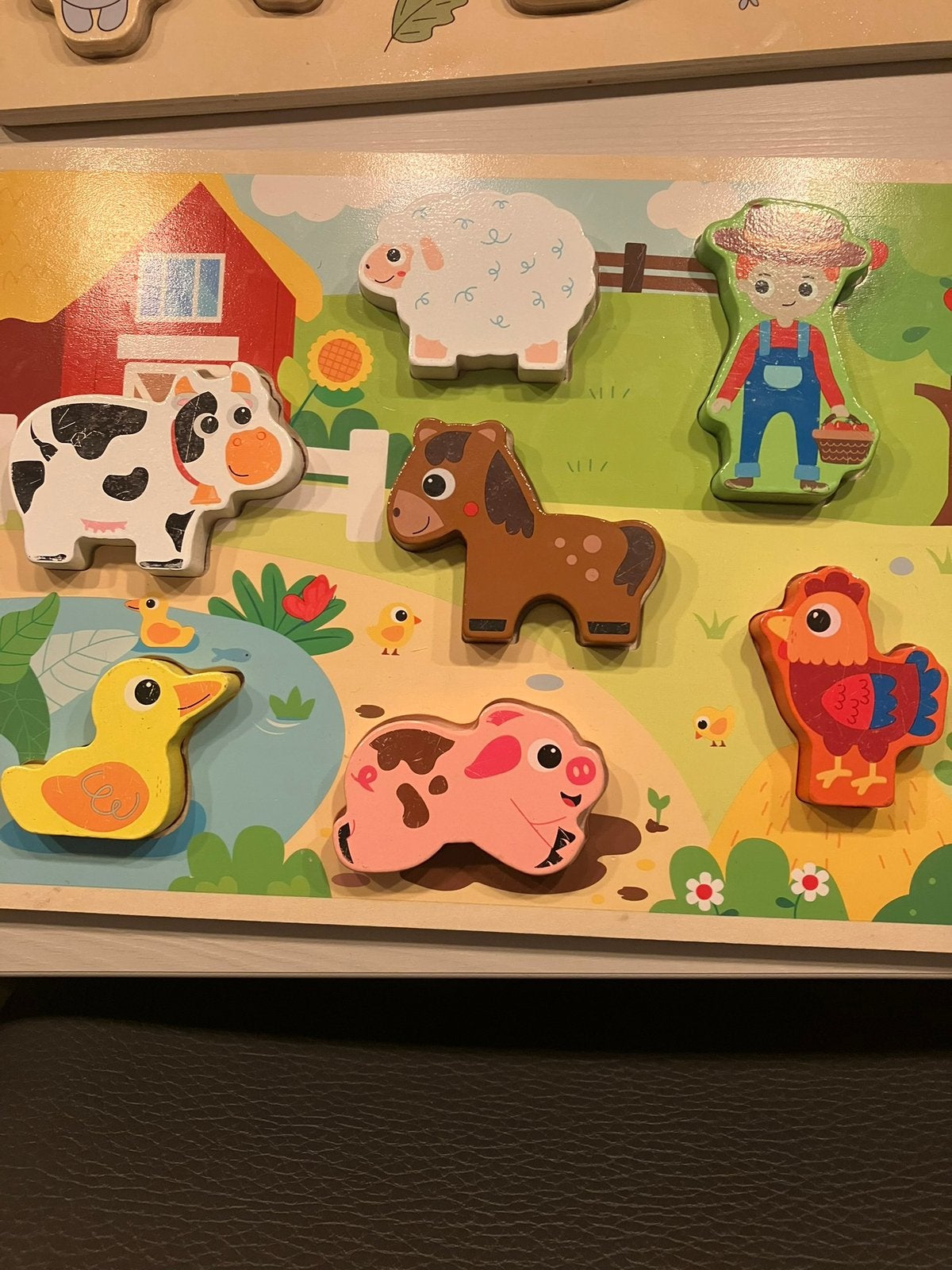 Legpuzzel boerderij, Ophalen of Verzenden, Zo goed als nieuw, Van hout, Minder dan 10 stukjes