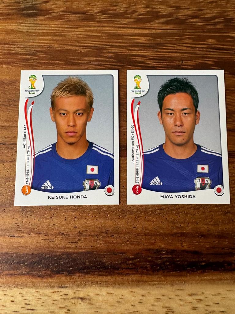 Panini WK 2014 Keisuke Honda & Maya Yoshida stickers, Ophalen of Verzenden, Nieuw, Stickers en Plaatjes