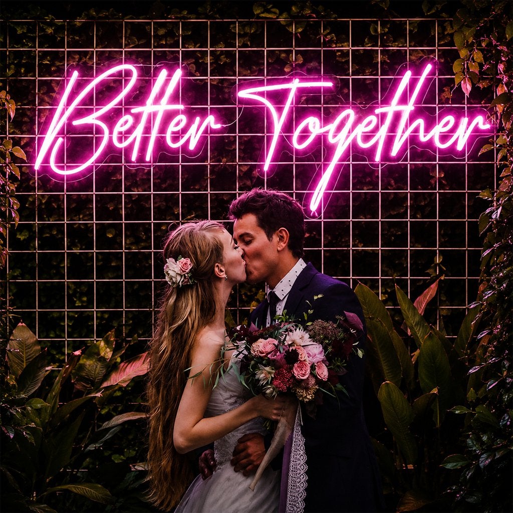 Better Together Neon Sign – Volledig Gepersonaliseerd, Verzenden, Nieuw, Lichtbak of (neon) lamp