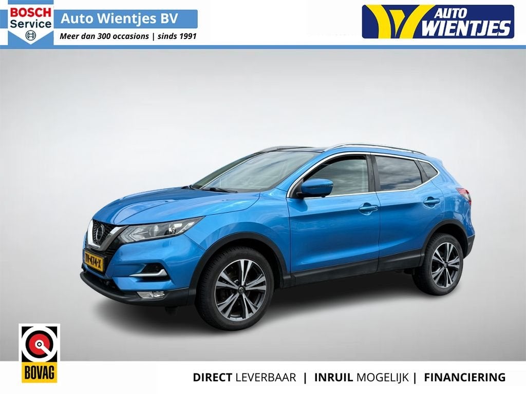 Nissan Qashqai 1.2 Aut | N-Connecta | Pano | Navi | Camera, Auto's, Nissan, Automaat, Gebruikt, 4 cilinders, Blauw