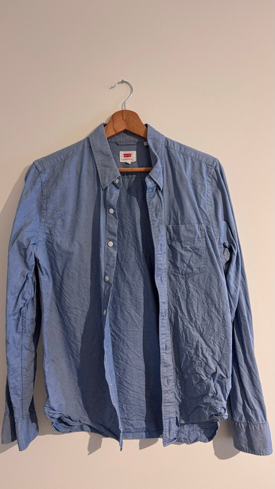 Levi's spijkerblouse maat S, Ophalen of Verzenden, Zo goed als nieuw, Blauw, Halswijdte 38 (S) of kleiner