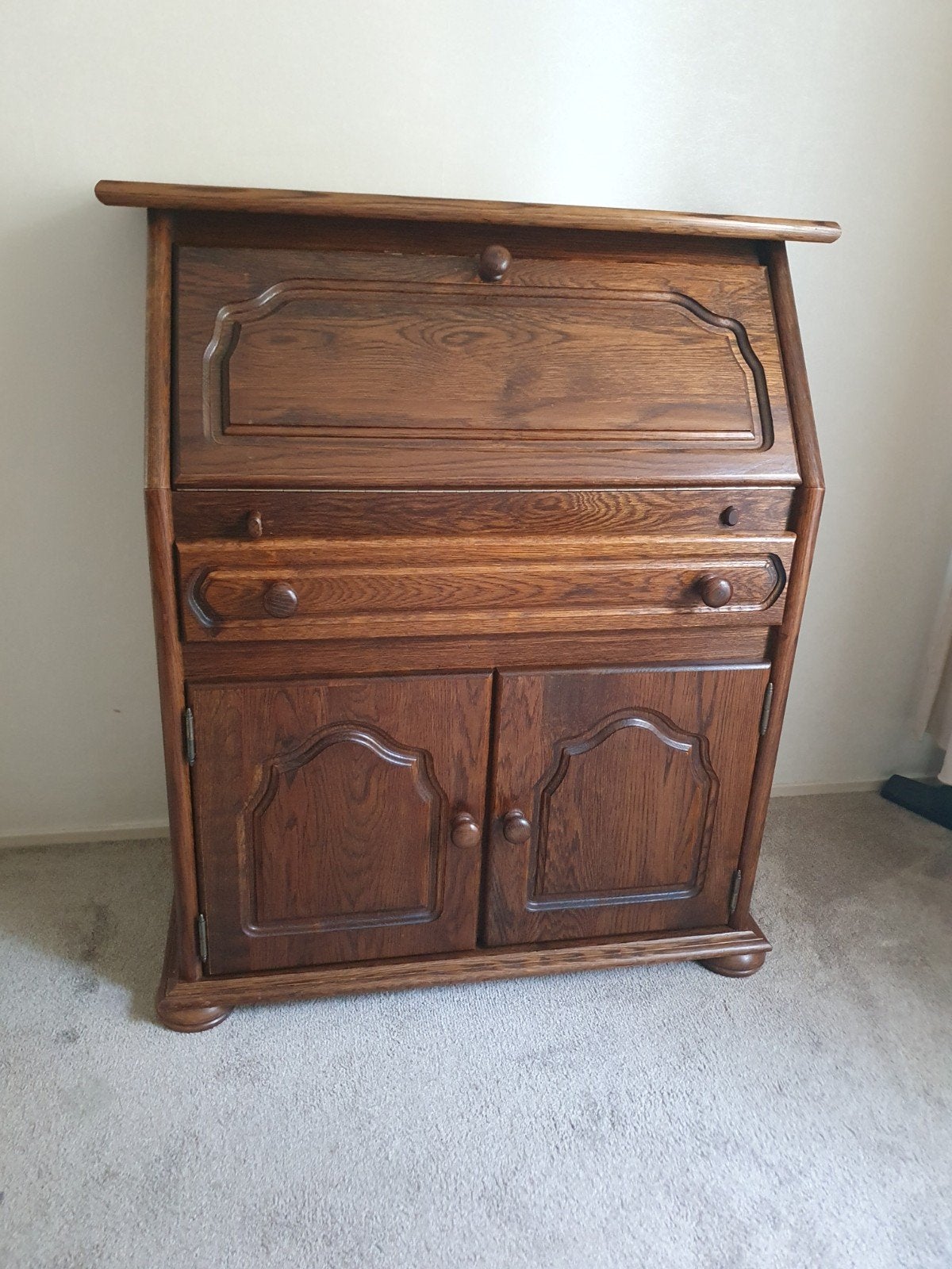 Gratis: Antiek eikenhouten secretaire, Antiek en Kunst, Ophalen