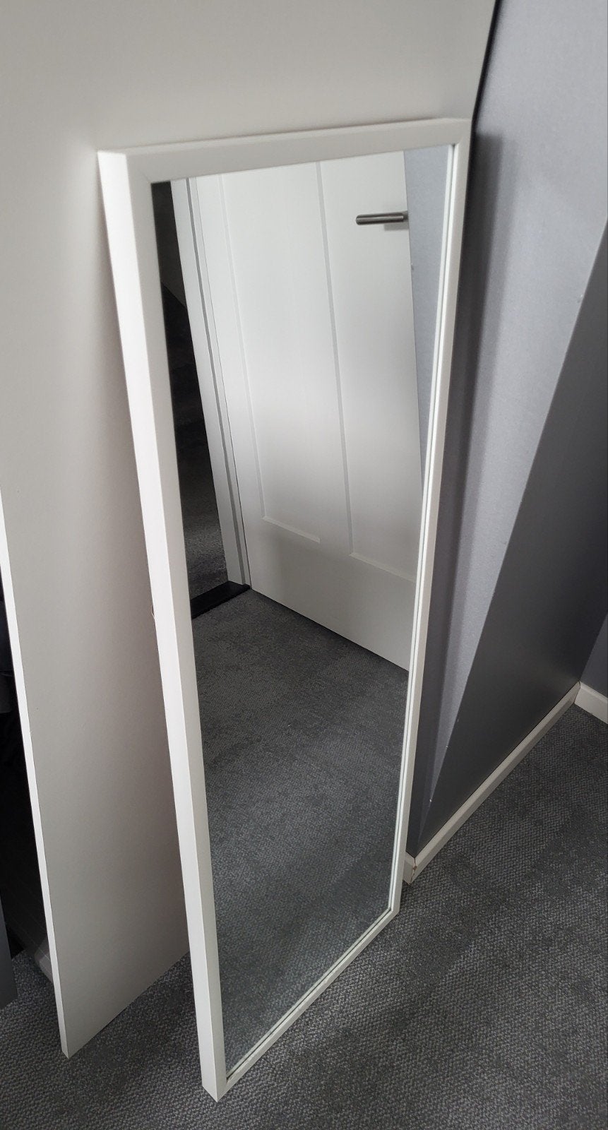 Witte spiegel 120x41 cm - staand of hangend te gebruiken, Ophalen