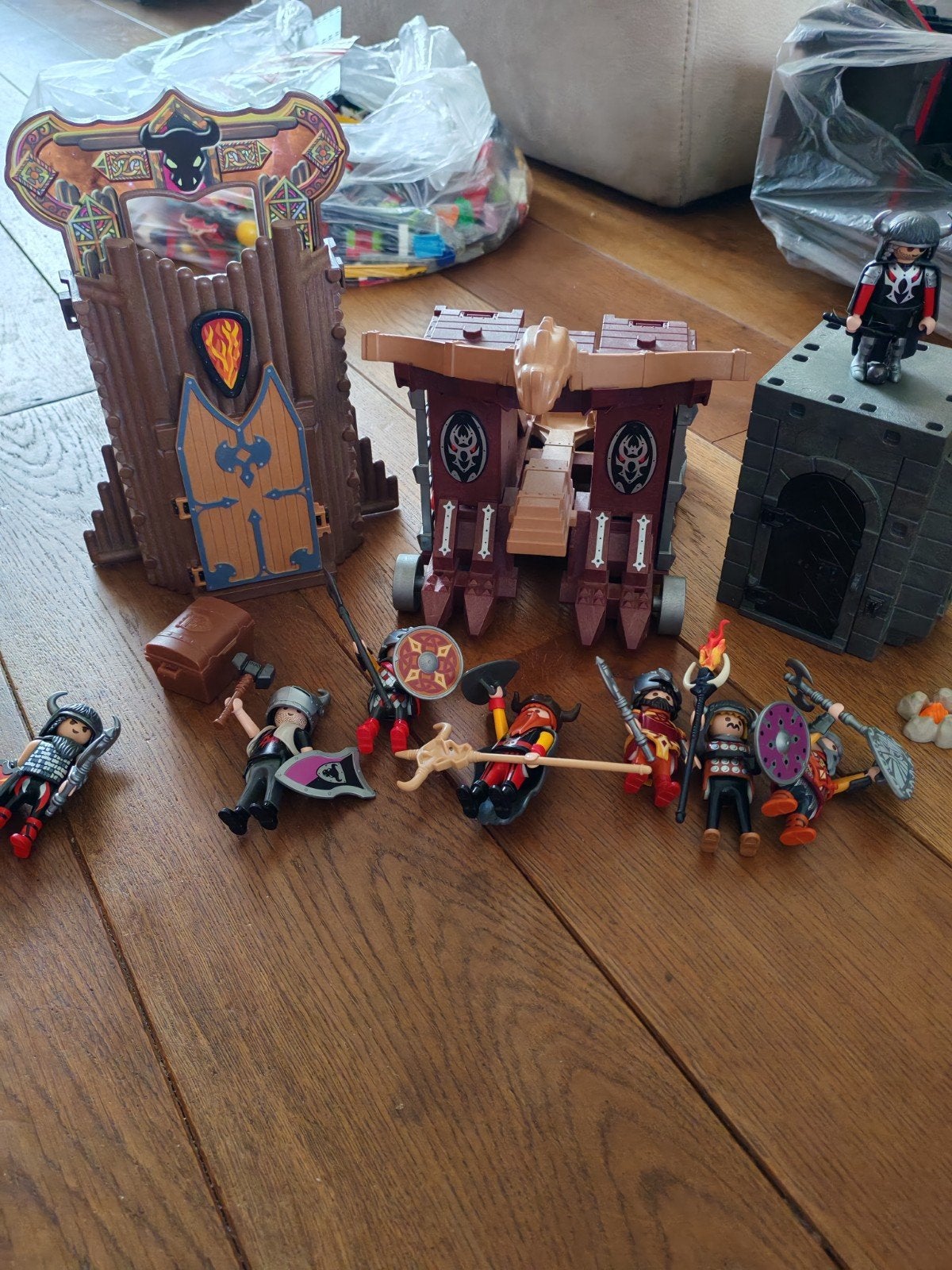 Playmobil ridders en trollen set met katapult en poort, Ophalen, Gebruikt, Jongen of Meisje