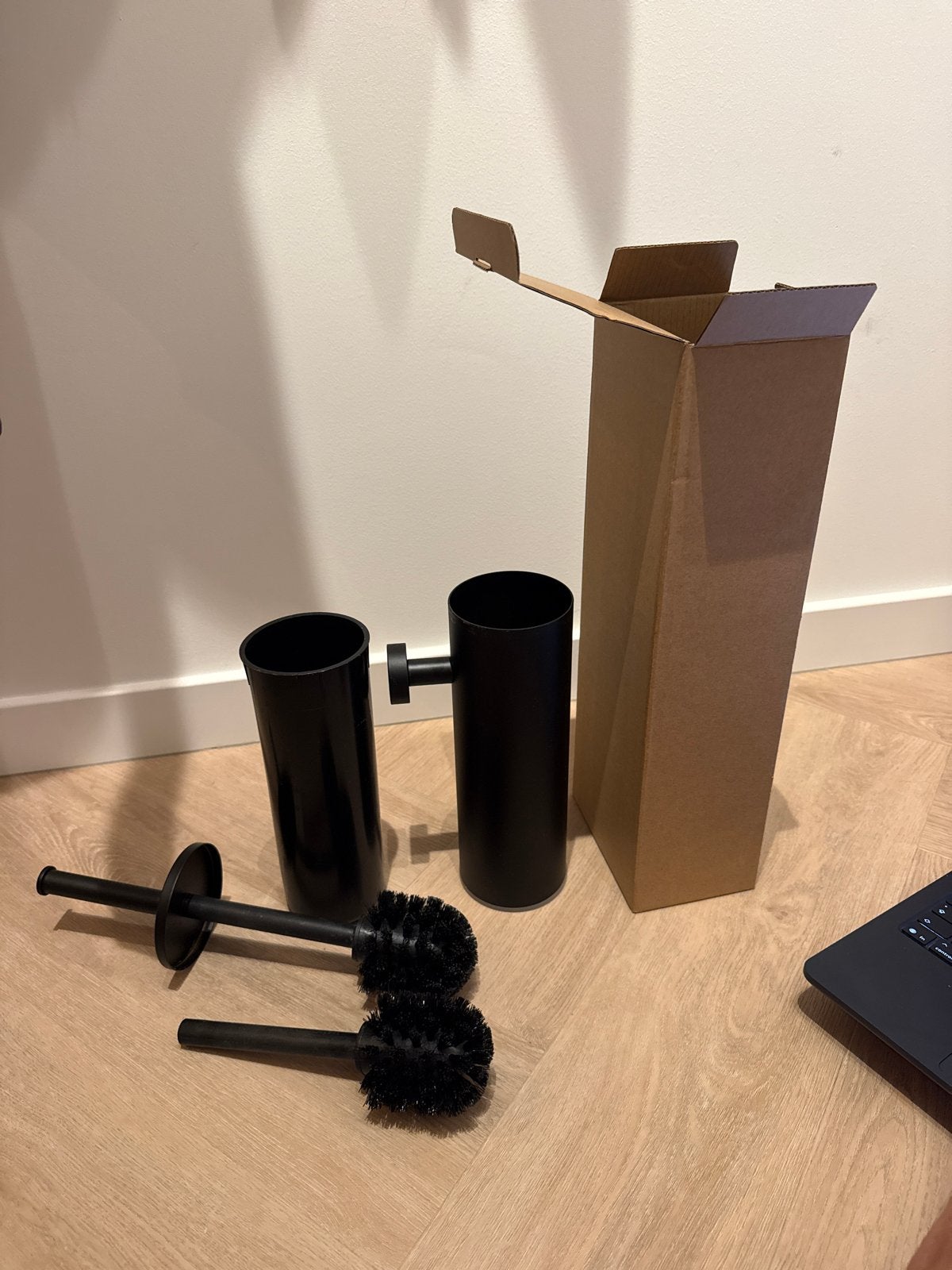 Hotbath Cobber WC-borstelgarnituur wandmodel mat zwart, Toilet-accessoire, Ophalen of Verzenden, Zo goed als nieuw, Overige merken