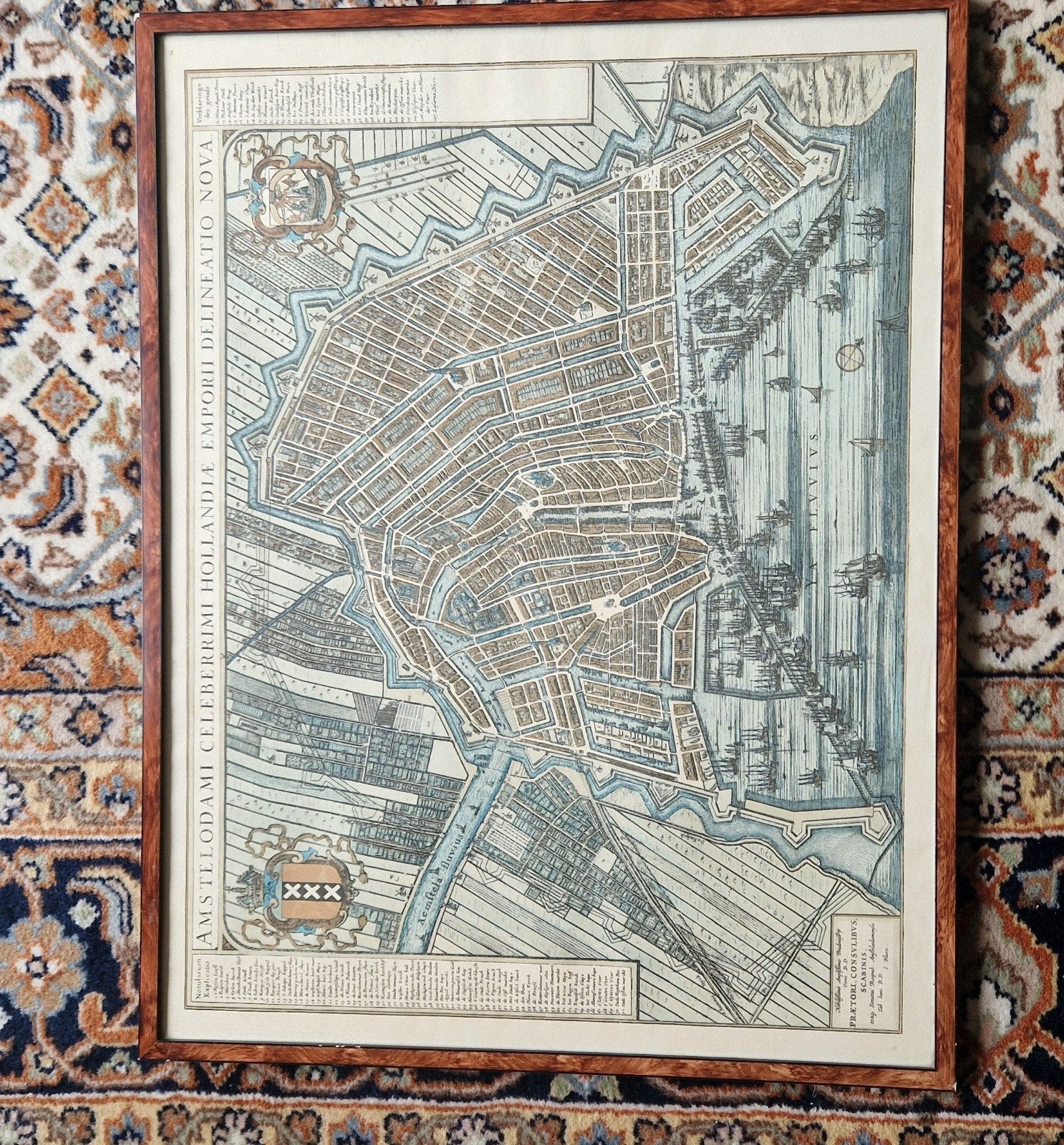 Oude stadsplattegrond kaart stadskaart van Amsterdam, Antiek en Kunst, Ophalen