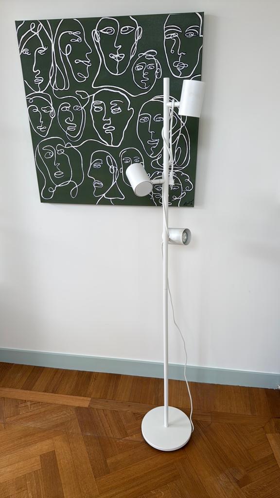 Ikea Vloerlamp Floor Lamp Nymane White, Huis en Inrichting, Ophalen of Verzenden, Zo goed als nieuw, 150 tot 200 cm