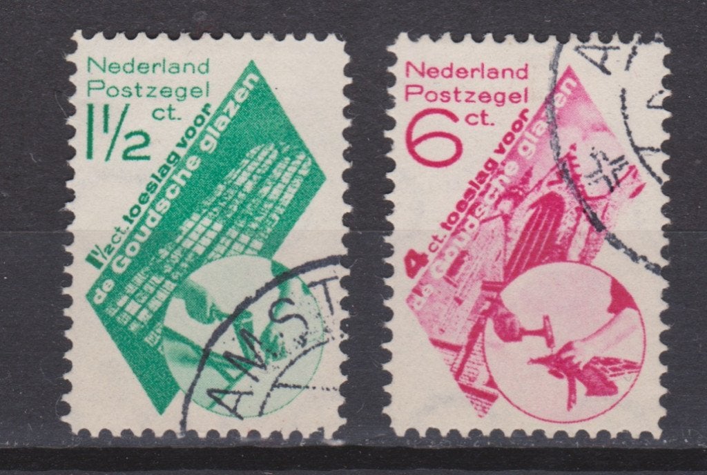 NVPH 238 - 239 geb Goudse Glazen 1931 OUD NEDERLAND p/stuk, Ophalen of Verzenden, T/m 1940, Gestempeld