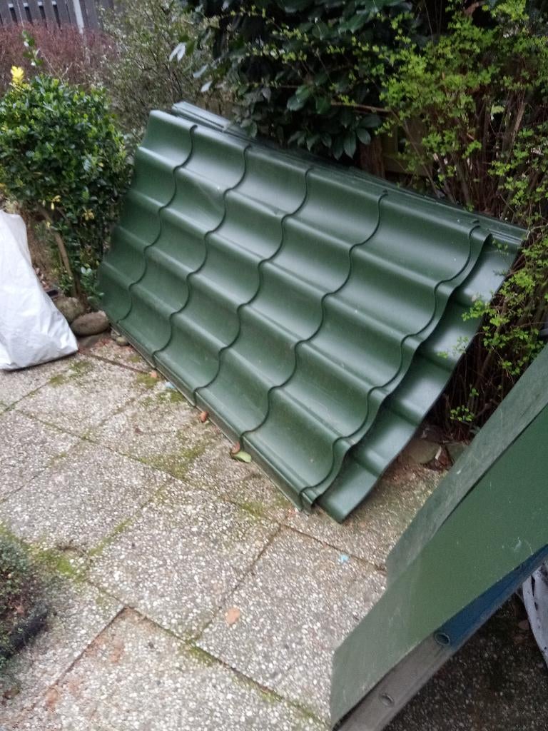 6 aluminium platen en 2 platen voor nok, Ophalen, Gebruikt, Overige materialen