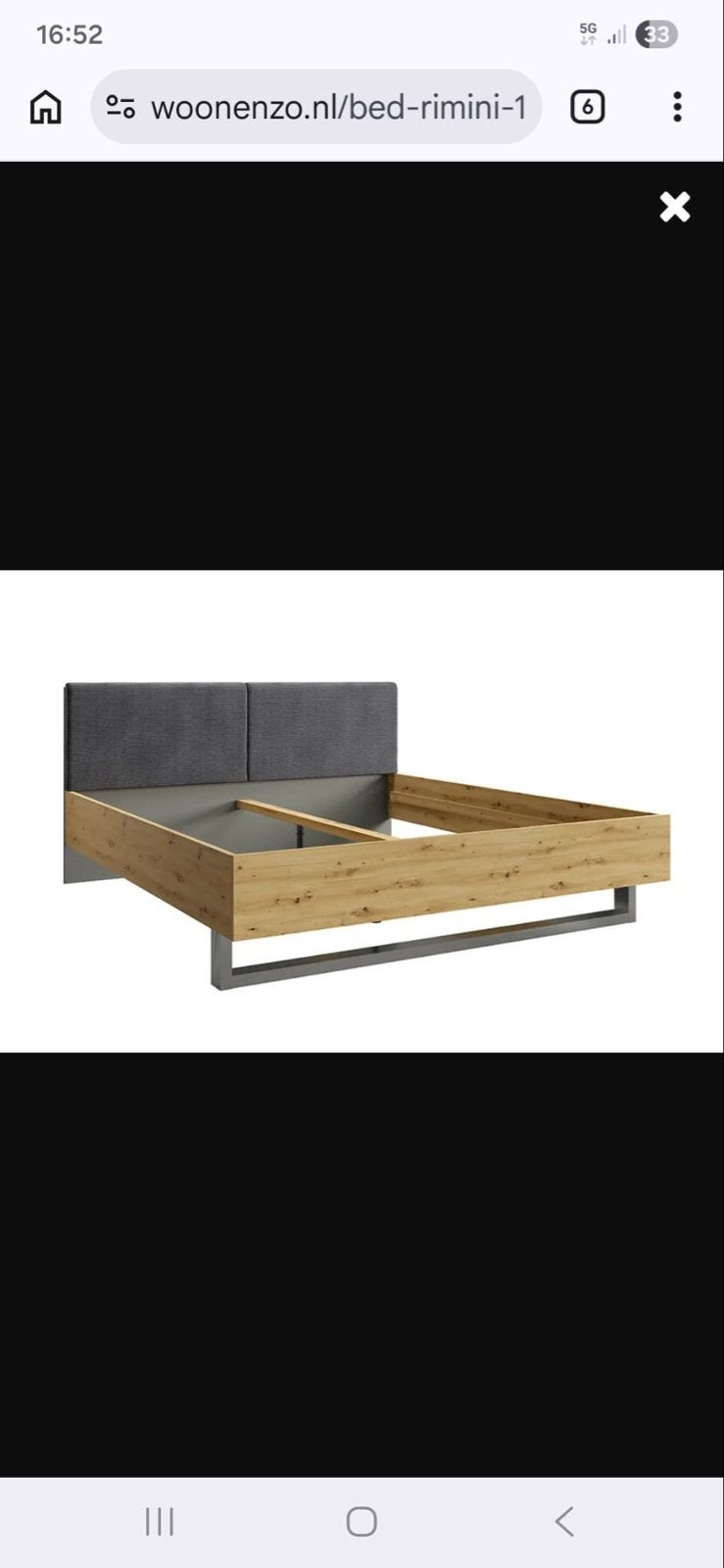 Moderne Bedombouw met Hoofdbord - Zonder Lattenbodem/Matras, Ophalen, 200 cm, Grijs, 160 cm