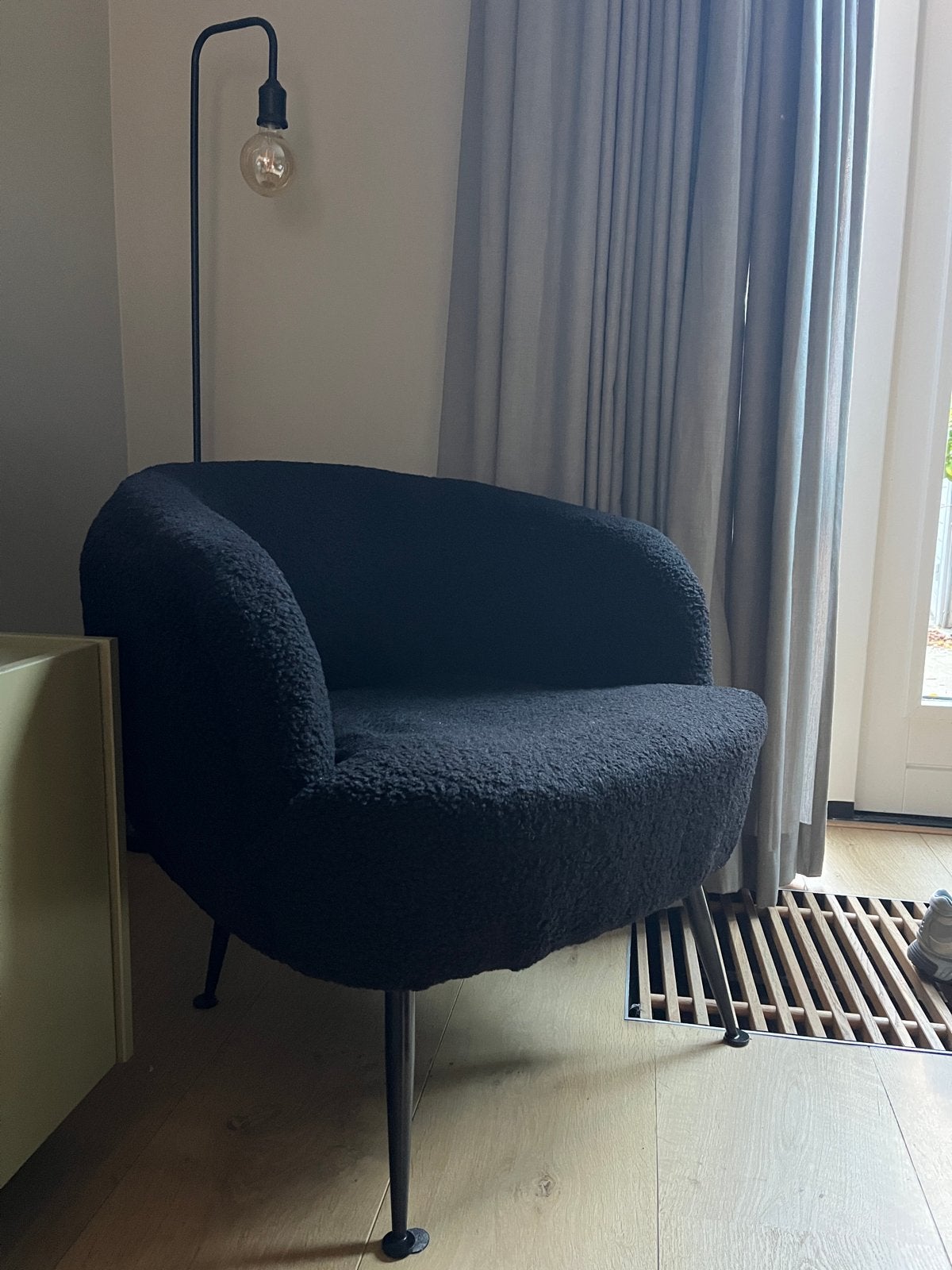 Zwarte teddy fauteuil, Ophalen, Zwart, Zo goed als nieuw, Metaal